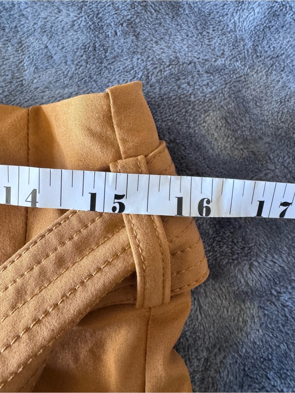 Athleta skyline shorts ll paperbag waist with a tie belt-mustard yellow - Picture 11 of 11